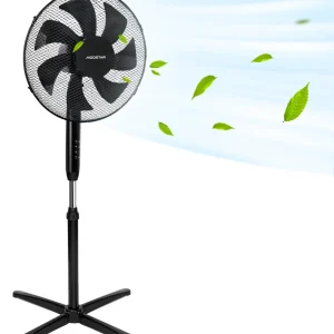 Aigostar Statiefventilator - Ventilator Staand - Verstelbaar - 50W - Zwart •