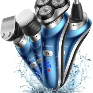 4 in 1 Scheerapparaat - Baardtrimmer mannen - Oplaadbaar - Blauw - Hatteker