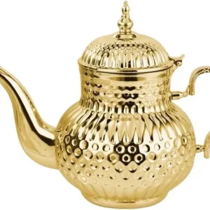 Kadirelli Theepot Goud - RVS - 1.2 Liter - Turkse & Marokkaanse Theepotten