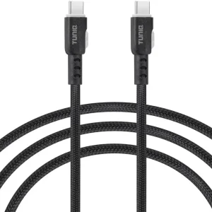 TUNIQ USB-C naar USB-C Kabel - 100cm - Snelle Oplaadkabel - Zwart