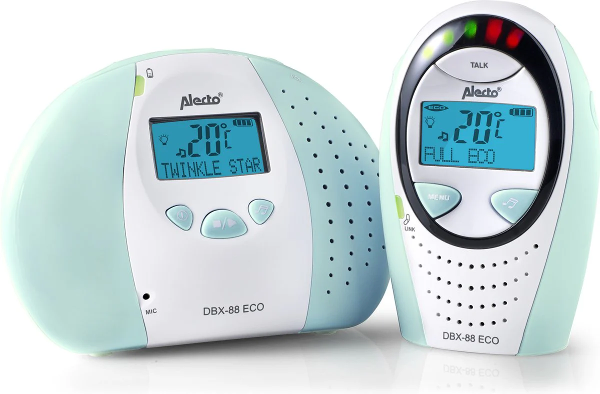 Alecto DBX-88MT - DECT Babyfoon met Display - Mintgroen - Afbeelding 2