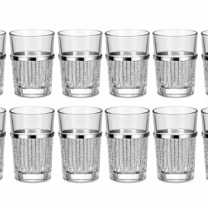 Glozini Marokkaanse Theeglazen - Zilver - Set van 12 Glazen - 180ml - Thee & Koffieglazen
