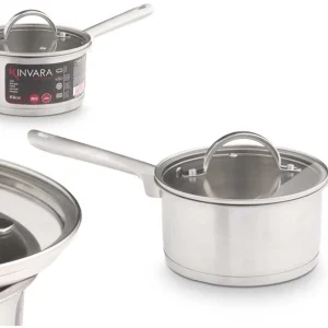 Kinvara Steelpan met Glazen Deksel - 16cm - Inductie - Sauspan