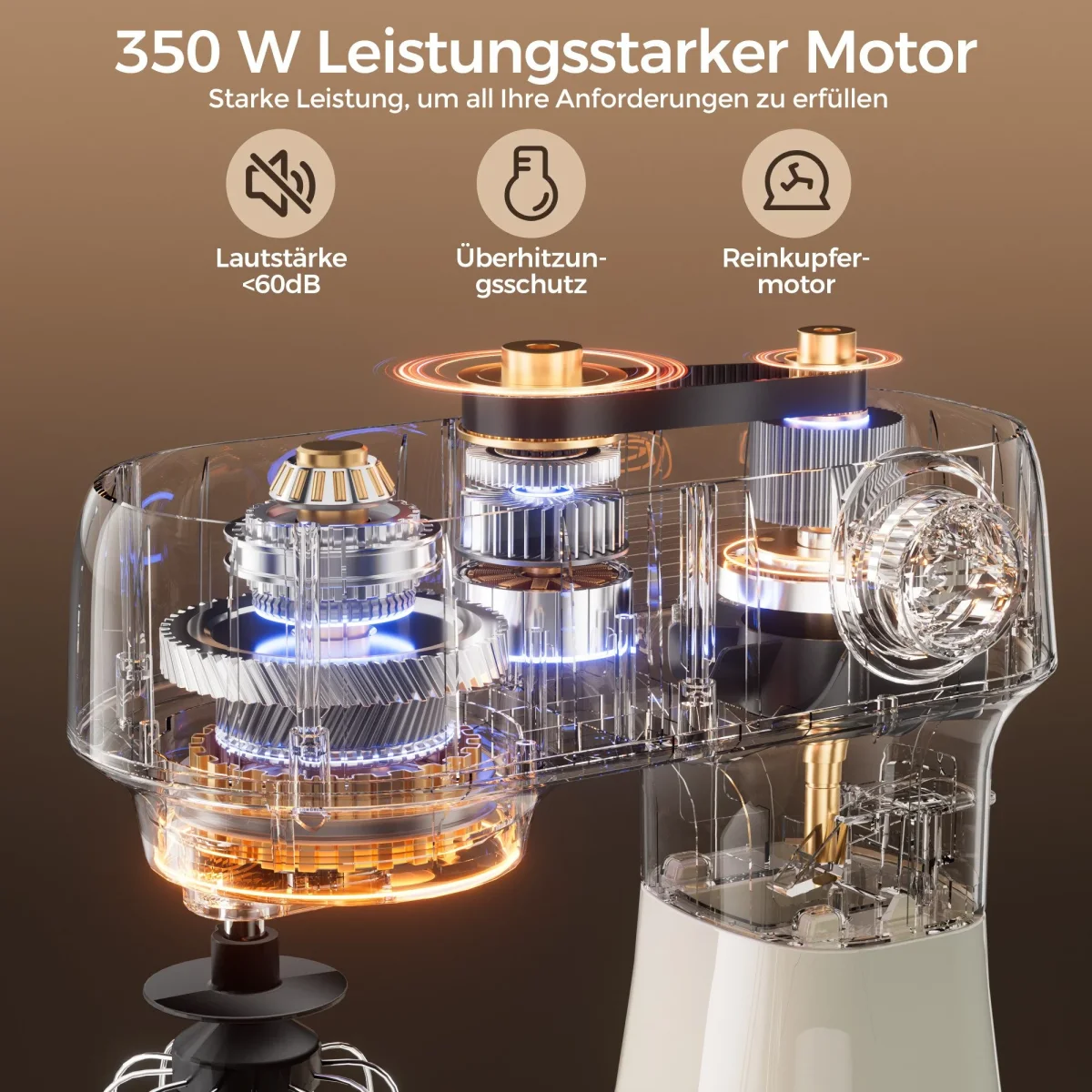 Keukenmachine - Keukenrobot - Mixer - 4,7L - Keukenmixer - 1500W - Teendow - Afbeelding 5