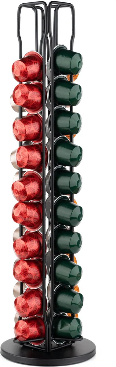Cheffinger - Nespresso Capsulehouder - Cuphouder - Voor 40 cups - Koffiecups Houder - Zwart - 360° draaibaar - Afbeelding 5