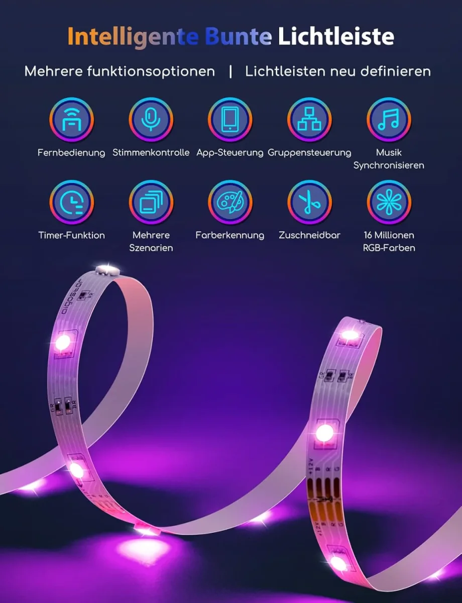 Led strip - Ledstrip - 15 meter - RGB - Aigostar - Afbeelding 5