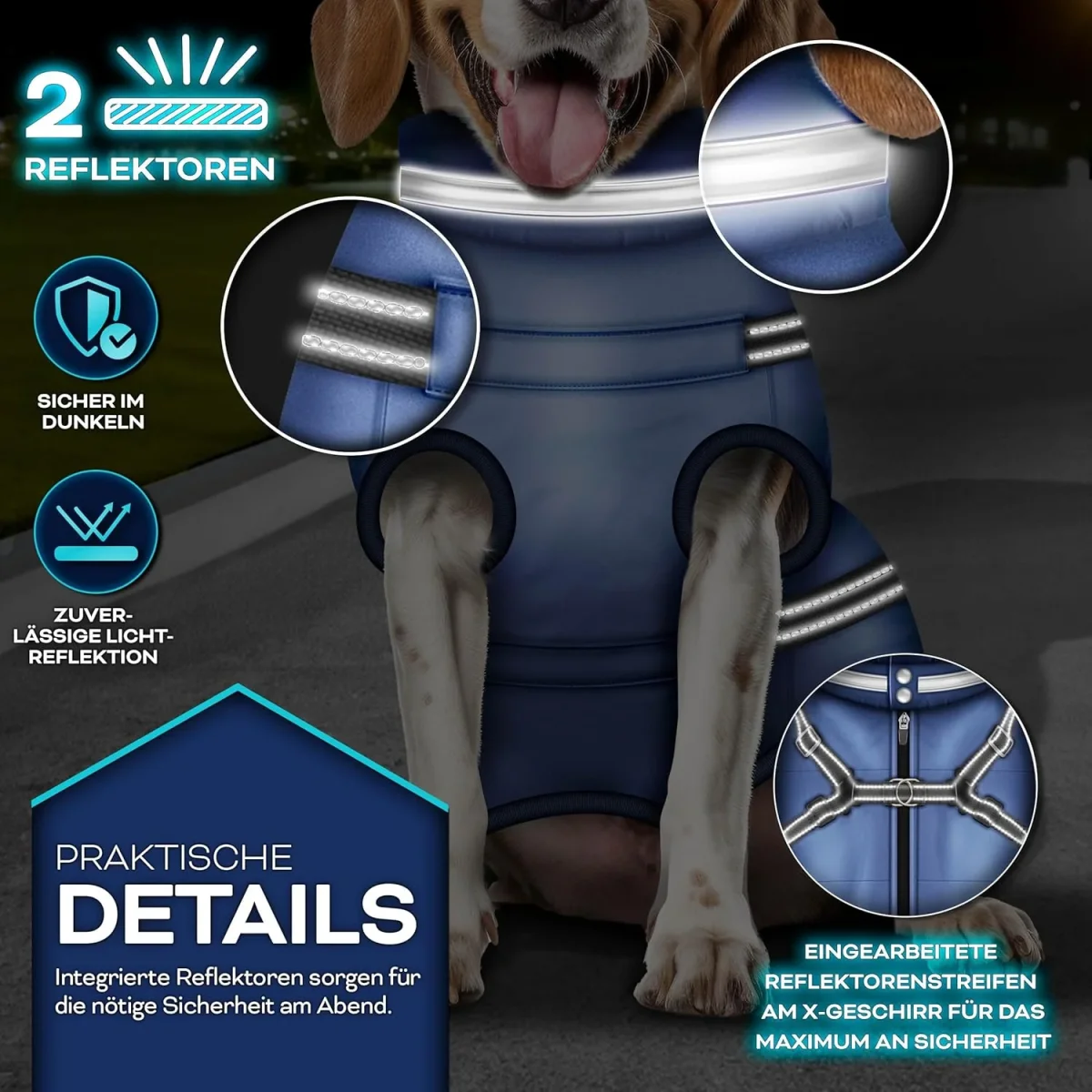 Hondenjas - Hondentrui - Winter - XXL - Marineblauw - TRESKO® • - Afbeelding 7