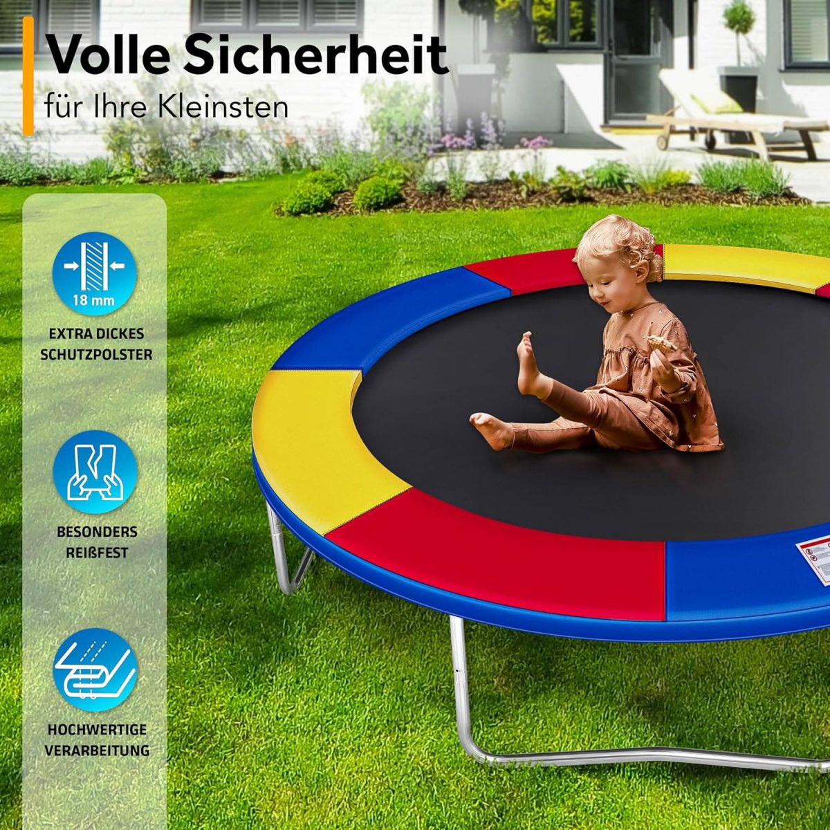 Trampoline rand - Beschermrand - 366 cm - Regenboog - Kiduku - Afbeelding 3