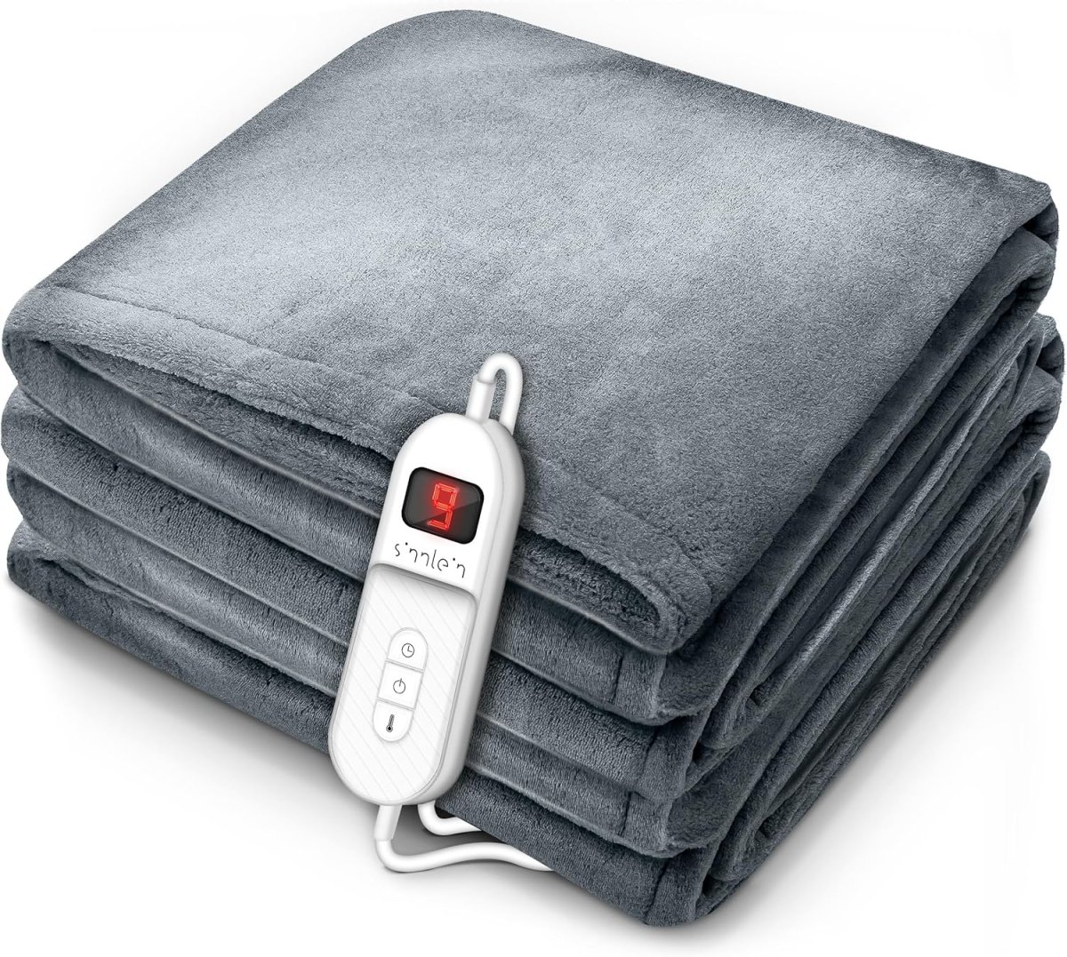 Elektrische deken - Warmtedeken - 1 persoons - 120x160 cm - Lichtgrijs - Sinnlein® - Afbeelding 2