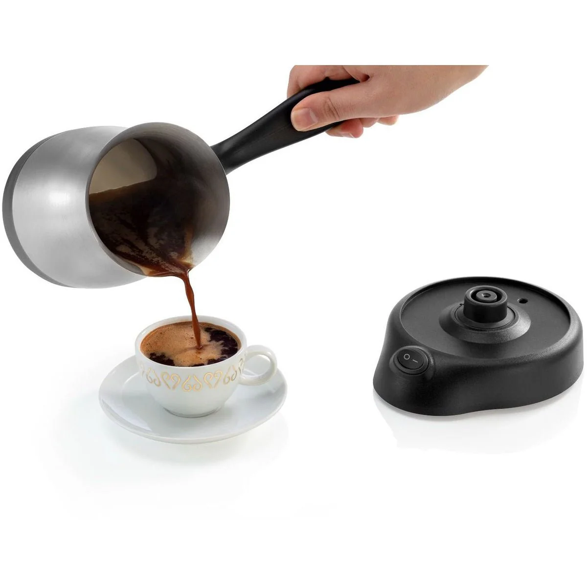 Arzum Optimum AR3088 - Turks Koffiezetapparaat - RVS/Zwart - 800W - 4 Kopjes - 600ml - Afbeelding 2