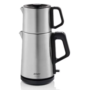 Arzum Teacharm AR3143 - Elektrische Theepot - Inox - 1.8L + 1.0L - Led-indicator - 360° Basis - 2200W