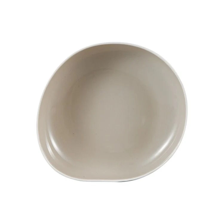 Bricard Barles - Porseleinen Dinner Set - Serviesset - 25-delig - 6-Persoons - Wit/Taupe - Japandi - Afbeelding 6