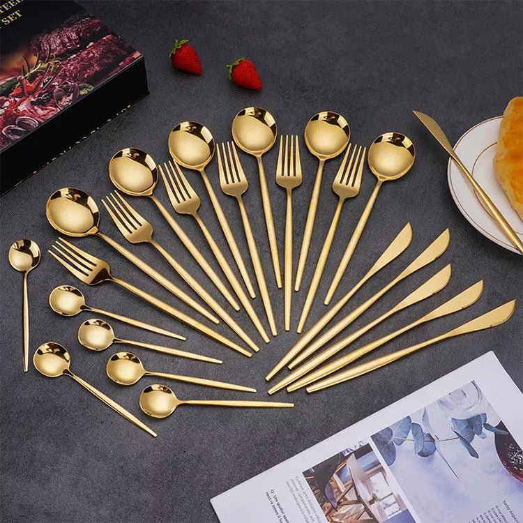 Cheffinger Bestekset - 24-delig - Goud - Voor 6 Personen - Afbeelding 5