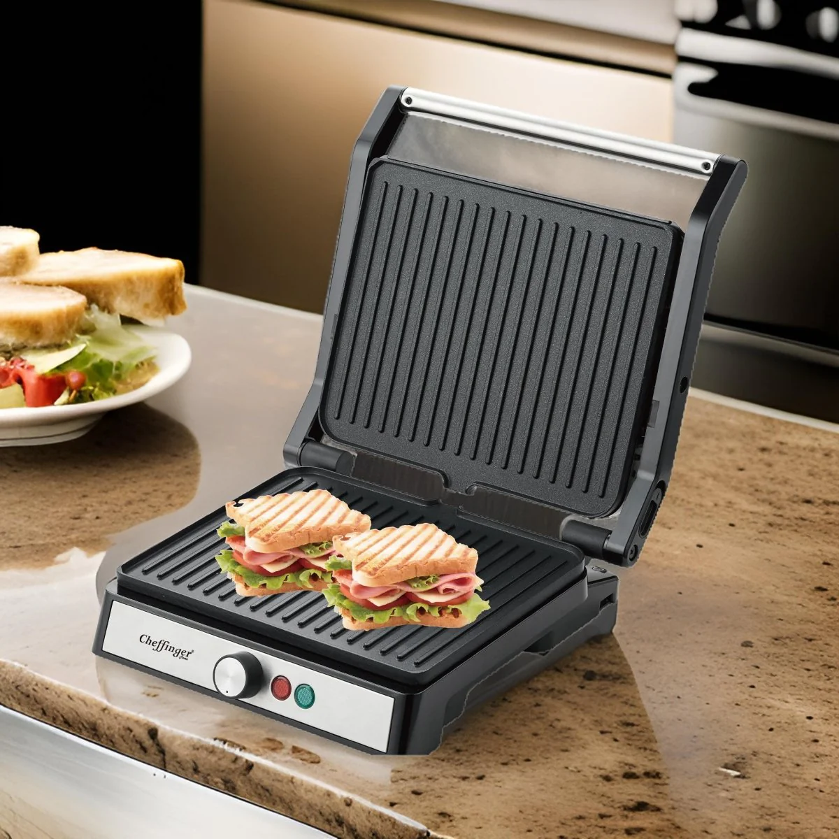 Cheffinger Contactgrill - Tosti Apparaat - Grill Apparaat - Panini Grill - 1800W - Afbeelding 6