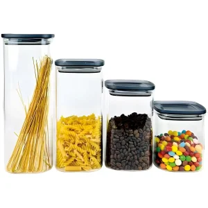 Cheffinger Glazen Voorraadpotten Set - 4-delig - 900ml, 1200ml, 1600ml, 2100ml