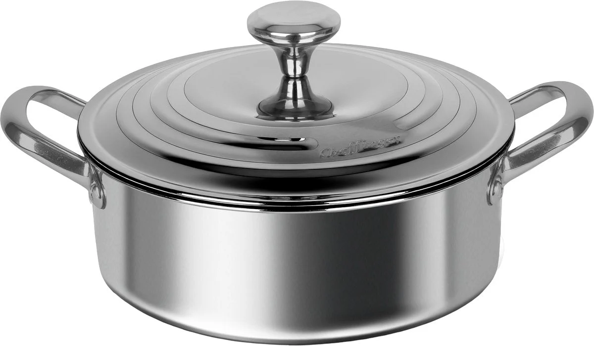 Cheffinger Lage Braadpan - 24cm - RVS - Zilver - 2,2 Liter