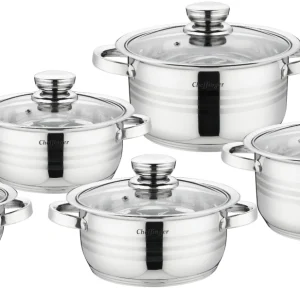 Cheffinger Pannenset - 10-delig - Zilver - RVS - Kookpannen - Inductie