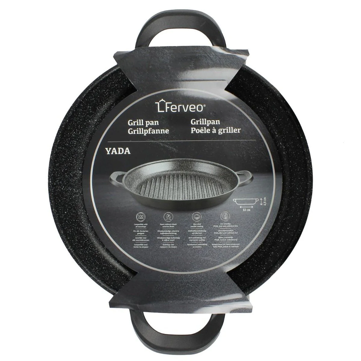 Ferveo Yada Grillpan - 32cm - Zwart - Inductie - Afbeelding 6