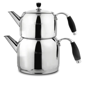 Ferveo Beyza - Theepot Set - 1,0/2,0L - Inductie - Turkse Theepot - RVS