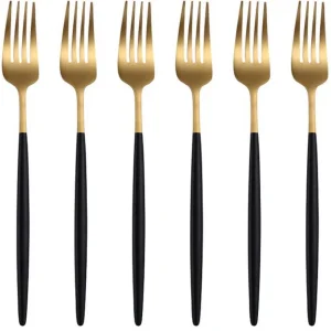 Kadirelli Dessertvork - 12 Stuks - Goud/Zwart