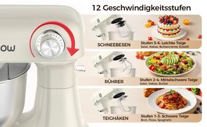 Keukenmachine - Keukenrobot - Mixer - 4,7L - Keukenmixer - 1500W - Teendow - Afbeelding 8